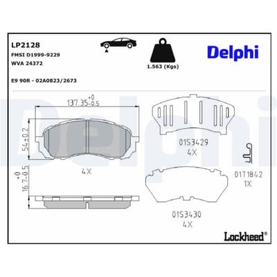 Remblokkenset, schijfrem DELPHI LP2128