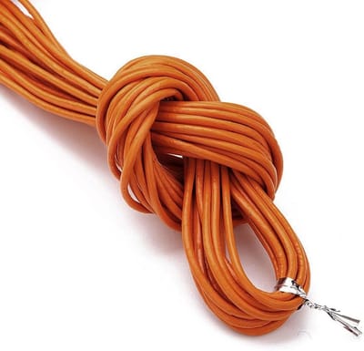 Kleurrijke 3 mm Dikke Leren Touw voor DIY Creaties, Armbanden, Kettingen en Sieraden maken - Oranje