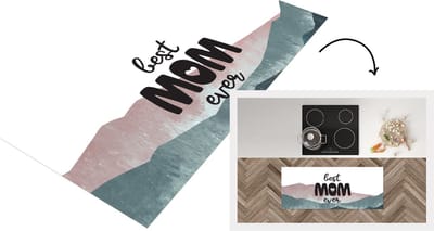 Keukenloper - Loper keuken - Spreuken - Quotes Best Mom Ever - Moederdag - Mama cadeau - 120x50 cm - Keukenloper vinyl