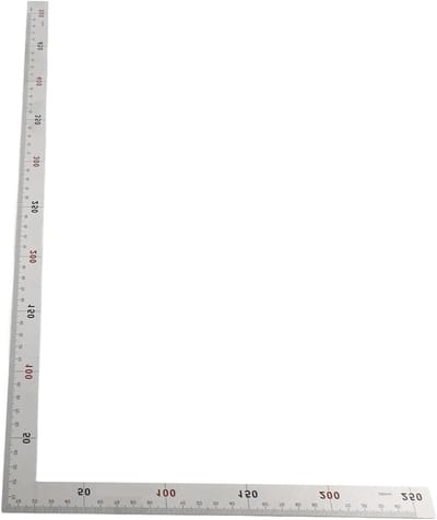Precisie Hoekmeter en Liniaal - Dubbelzijdige RVS Hoekmeetlat voor Nauwkeurige Metingen - 500mm met Rode en Zwarte Markering