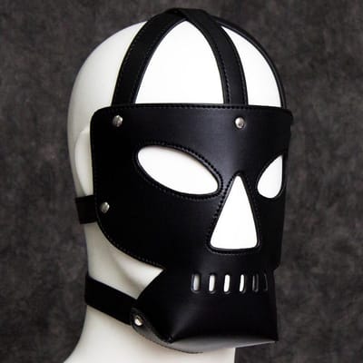 Banoch - Skull Black Mask - zwart masker pu leer - bondage