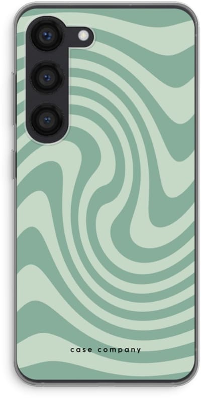 Case Company® - Hoesje geschikt voor Samsung Galaxy S23 hoesje - Swirl Groen - Soft Cover Telefoonhoesje - Bescherming aan alle Kanten en Schermrand