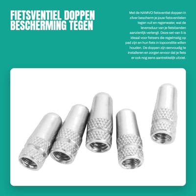 Dailygoods- Ventieldoppen 5 Stuks - Fiets Presta Ventieldoppen - Aluminiumlegering - Stofbescherming - Antilek - Eenvoudig te installeren - Ventieldop