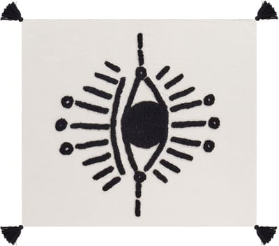 SEDIO - Deken - Wit/Zwart - 125 x 150 cm - Katoen