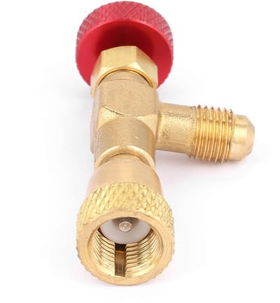 Dailygoods - Regelventiel Adapter R410a - Flexibele Airconditioning Messing - Veiligheidsventiel 1/4 Naar 5/16 - Duurzaam en Betrouwbaar - Voor Koelmi...