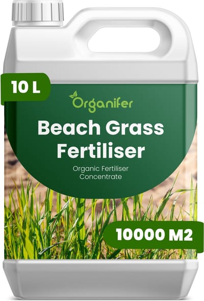 Vloeibare Meststof Voor Strandgras 10 L Voor 10000 M2 - Npk 2-1-8 - Vloeibare Meststof Voor Sterk Gras - Gezonde Wortels – Bevordert Vitaliteit - Verbeterde Bodemleven - Diepe Wortels - Organifer