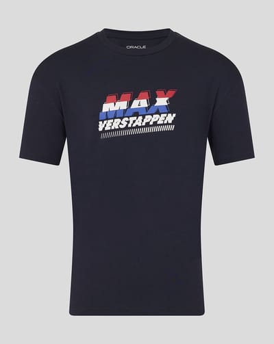 Max Verstappen Front Graphic T-shirt Blauw 2026 Maat 4XL