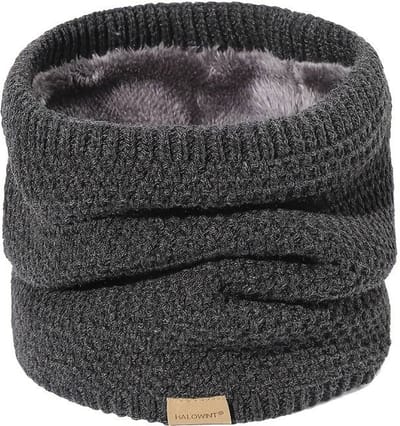 Nivard Nekwarmer - Dames - Fleece - Motor - Bandana - Masker - Colsjaal - Sjaal - Gewatteerd - Skiën - Warm - Rekbaar - Donker Grijs