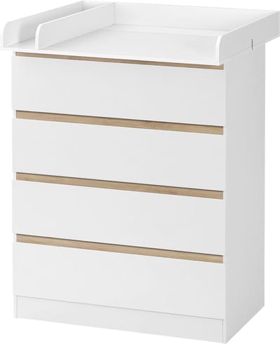 Happyment Commode Kast Diva - Baby - Ladekast - Verzorgingstafel babykamer - Aankleedtafel - Verschoontafel - Wit