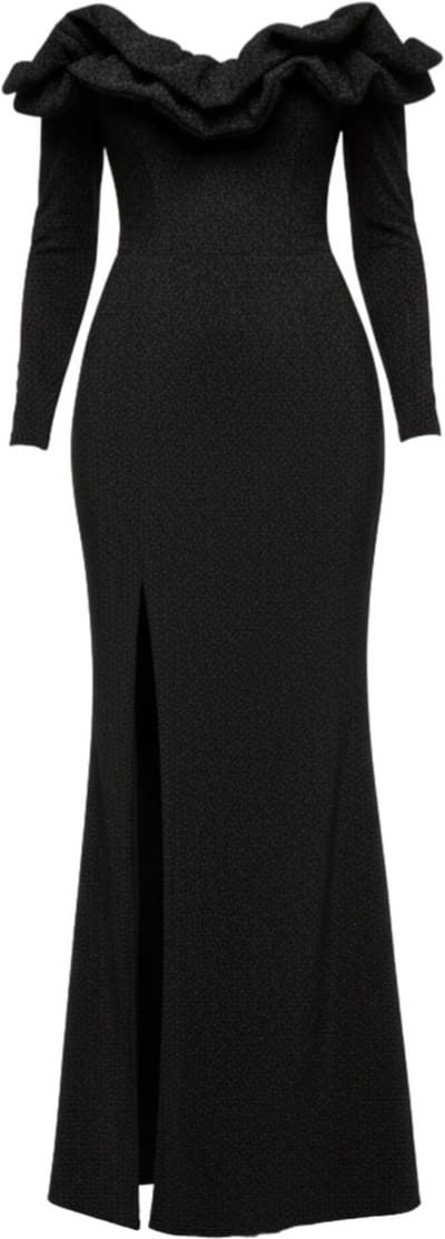 LARICA Jurk - Lange Mouw - Rits - Effen Zwart XS