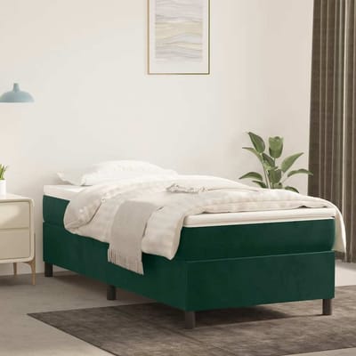 vidaXL - Boxspring - bed - 100x200 - cm - fluweel - donkergroen