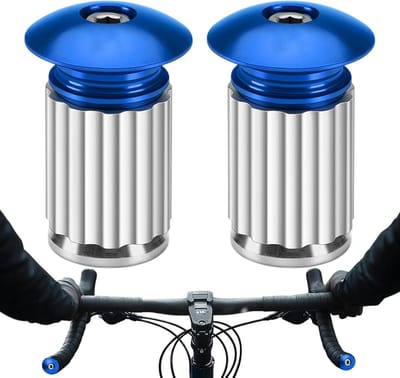 Stuur Eindkappen - Handvat Pluggen - Fietsen Verbeteren - Aluminium Legering - 8x4x2.4 cm - Blauw