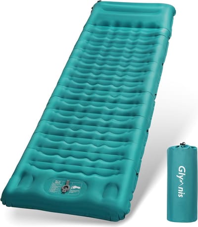 Isomat, opblaasbaar luchtmatras, outdoor, 12 cm, verdikt, opblaasbaar matras met voetperspomp en kussen, ultralicht, waterdicht matras voor wandelen, reizen, kamperen