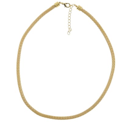 Behave ketting - mesh schakel ketting - goudkleur - 45 cm