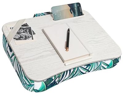 Stijlvolle Lap Desk met Telefoonhouder - Tropische Palmbladeren - Geschikt voor Laptops tot 15,6 Inch