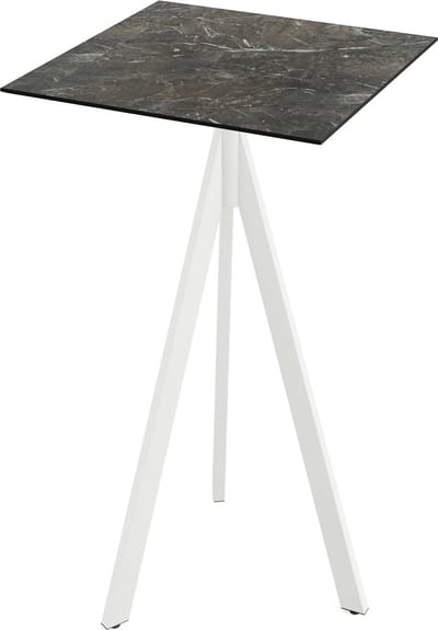 Essentials Infinity Tripod Statafel Wit Frame + Galaxy Marble HPL 70x70 cm - 140051577 - Horeca & Professioneel