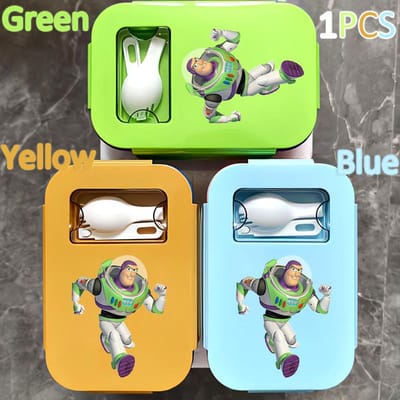 Lunchbox 1000ML Toy Story Bento Lunchbox Voedseldoos Blauw Ingepakte Doos Sheriff Woody Pride Buzz Lightyear Kinderen Gttf Blue 1PCS