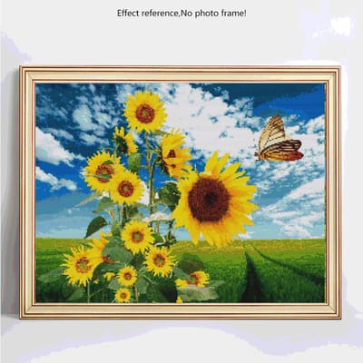 Peinture Diamant Ronde Complète Tournesol Mosaïque Diamant 5D Broderie Diamant 20X30 yellow