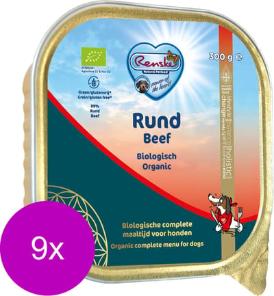 Renske Adult Bio Alu - Rund Graanvrij - Hondenvoer - 9 x 300 g - NL-BIO-01