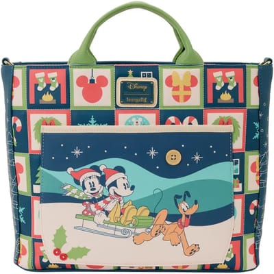 Disney Loungefly Convertible Tote Bag Disney Mickey and Minnie Holiday