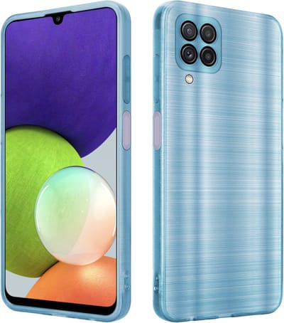 Cadorabo Hoesje geschikt voor Samsung Galaxy A22 4G in Brushed Turqoise - Beschermhoes Case Cover van flexibel TPU silicone in Brushed design