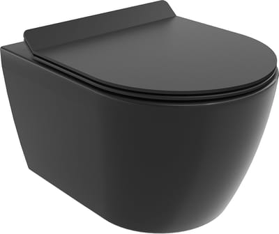 Mexen Carmen wc-kom miska Rimless Tornado met slank, soft-close duroplast zitting, zwart mat - 30880185T