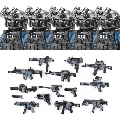 Militaire Figuren Mobiele Eenheid Soldaat Bouwstenen Stad Commando Unieke Krachten SWAT Wapens Vest Blokken Kinderspeelgoed Cadeau