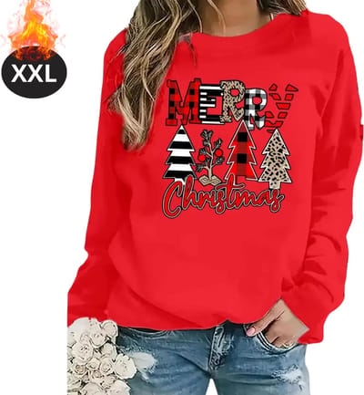 Bovista Kersttrui - Dames - Foute Kersttrui - Christmas Sweater - Kerst Sweater - Christmas Jumper - Pyjama - Rood - XXL