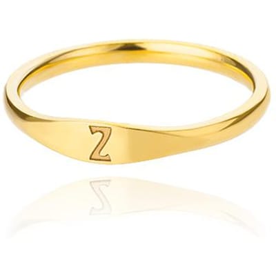 Kleine Ringetjes met Initialen Voor Vrouwen Mode A-Z Letter Vinger Roestvrij Staal Ring Esthetische Bruiloft Sieraden Cadeau Bijoux Femme 7&Gold Color beige