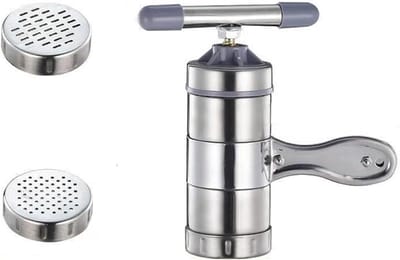 Pastamachine Handmatig - Noodle Maker - Zelf Pasta Maken - Met 2 Vormen - N.v.t. - Zilver