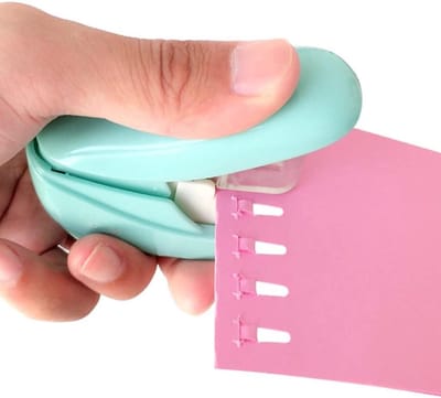 Nietloze Nietmachine - Papierbinder Boekjesbinder - Papier Binden - Geen Nietjes Nodig - 84x24x74mm - Wit