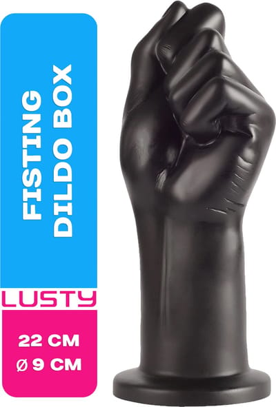 Lusty Fisting Dildo Box - 22 x 9 cm - Vuist Dildo - Met Zuignap - Vuistneuken - Fisting - Anaal Dildo - Buttplug - Butt Plug - Anaalplug - Anale Sex Toys