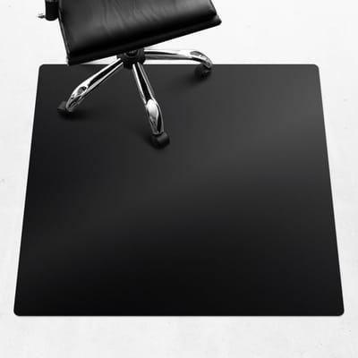 Wallfluent - Vloerbeschermer Vulkanisch zwart - 100x100 cm - Zwart Bureaustoel Vloerbeschermer - Vierkant - Mótif Vloerbeschermer-Computer Stoel Mat-Werkplekdecoraties - Koele en donkere kleuren