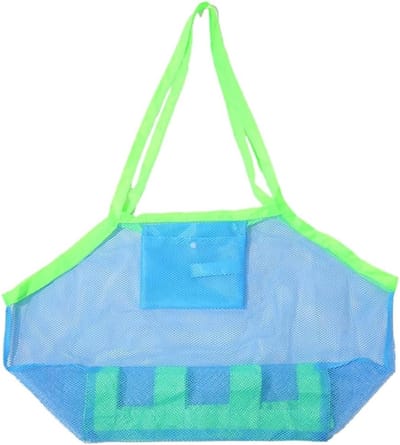 Thijox - XXL Nettas voor Strand, Zandspeelgoed, Badaccessoires, Boodschappentas, Opvouwbaar, Licht, Ademend, Voor Strand, Picknick en Reizen