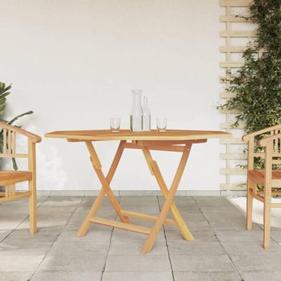 Inklapbare tuintafel - Houten tafel Buitentafel - Buiten dineren - Massief teakhout - 120 x 70 cm - Grijs