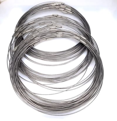 10 x - Spang ketting - Zilverkleurige flexibele ketting met draaislotje. Voor glashanger.