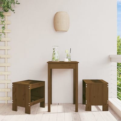 vidaXL - Barkrukken - 2 - st - 40x36x45 - cm - massief - grenenhout - honingbruin