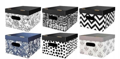 Koopman - Opbergdoos - Decoratieve Opbergbox - 35x26x21 cm - Grijs/Zilver