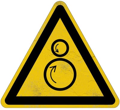 Draaiende rollen waarschuwingsbord - W025 | Sign Again materiaal | 30 cm
