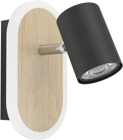 EGLO Rimbocchi Spot - LED - 18 cm - Zwart|Bruin - Dimbaar - Lichtscenario's