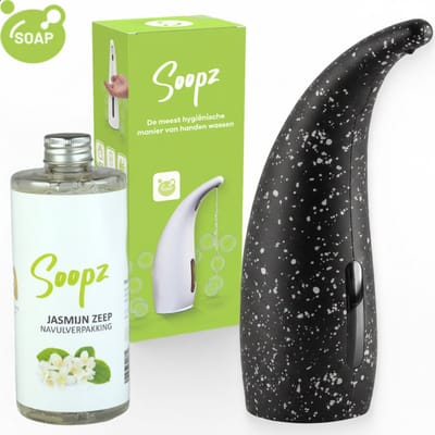 Soopz Automatische Zeepdispenser – Donker– Dark Night Classic – Zeeppompje met Bewegingssensor – Met Jasmijn Zeep
