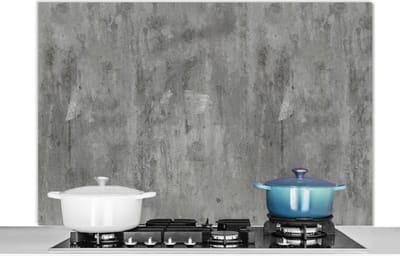 Spatscherm keuken 120x80 cm - Kookplaat achterwand Roest - Beton print - Patroon - Muurbeschermer - Spatwand fornuis - Hoogwaardig aluminium