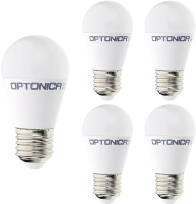 Optonica LED Kogellamp G45 E27 - 8W (vervangt 60W) - 710lm - 4500K Neutraal Wit - 230V - Ø45mm - Energiezuinig - 5 stuks