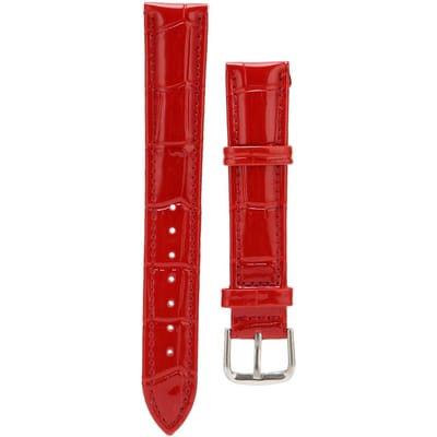 Horlogeband van kunstleer Rood Gesp 18mm Breed Zweetbestendig Deodorant Universeel voor Mannen Vrouwen red
