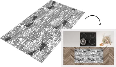 Keukenloper - Loper keuken - Huis - Patronen - Londen - 120x60 cm - Keukenloper vinyl