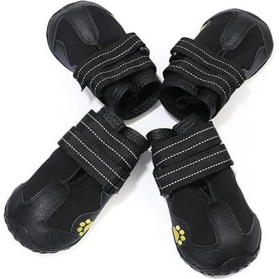 Chaussures pour Chien pour Grands Chiens Bottes pour Chien Moyen et Protecteurs de Pattes pour Hiver Jour de Neige Été Pavé Chaud Semelle Imperméable Antidérapante size 2 black