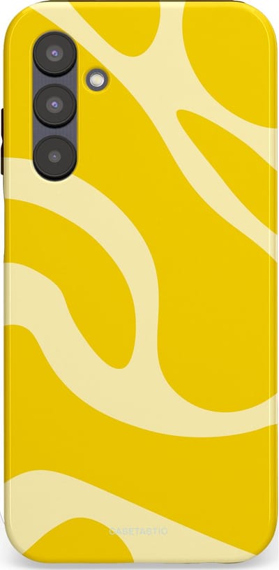 Casetastic Hoesje Geschikt voor Samsung A25 - Stijlvolle Beschermende Duo-layer Case - Citroen Gele Zonnestraal
