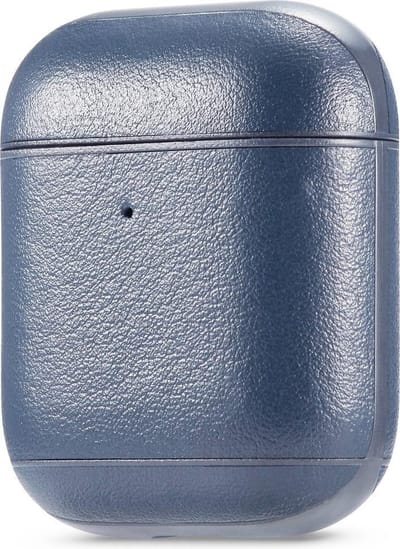 AirPods hoesjes van By Qubix - AirPods 1/2 hoesje Genuine Leather Series - hard case - blauw Airpods Case Hoesje voor Airpods Airpods 1 Airpods 2 Hoes