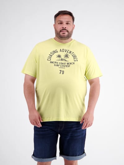 LERROS Zomers T-shirt van katoen met ronde hals, grote maten , Maat: 3XL , Kleur: LEMON WATER , 100% katoen