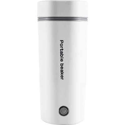 Draagbare elektrische waterkoker voor kokend water 350ML Reisbeker Theeketel Warmwaterboiler Roestvrij staal Automatische uitschakeling EU Plug wit